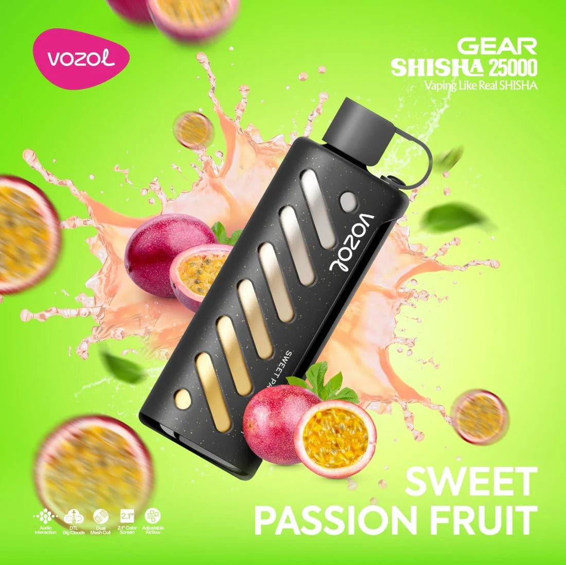 VOZOL GEAR SHISHA 25.000 - Süße Passionsfrucht